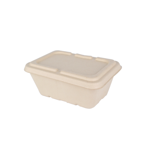 950ml Rectangle Sugarcane Box with Paper Lid