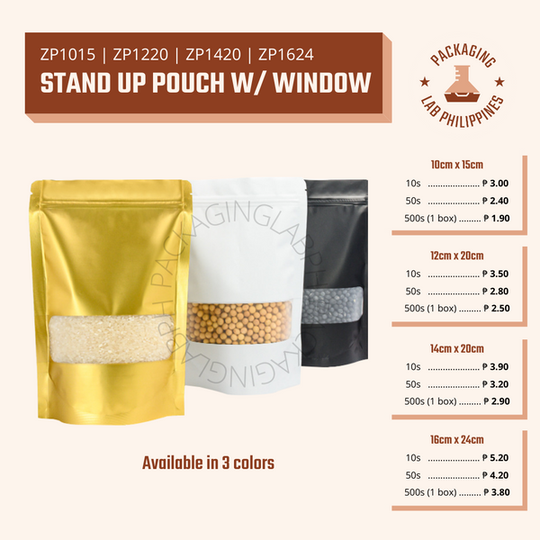 White Resealable Stand Up Zip Pouch