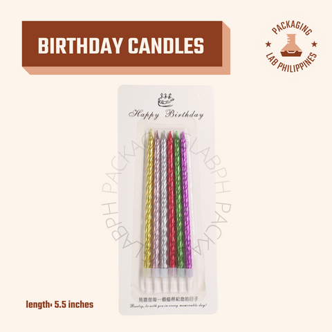 Extra Long Spiral Metallic Candle- Assorted