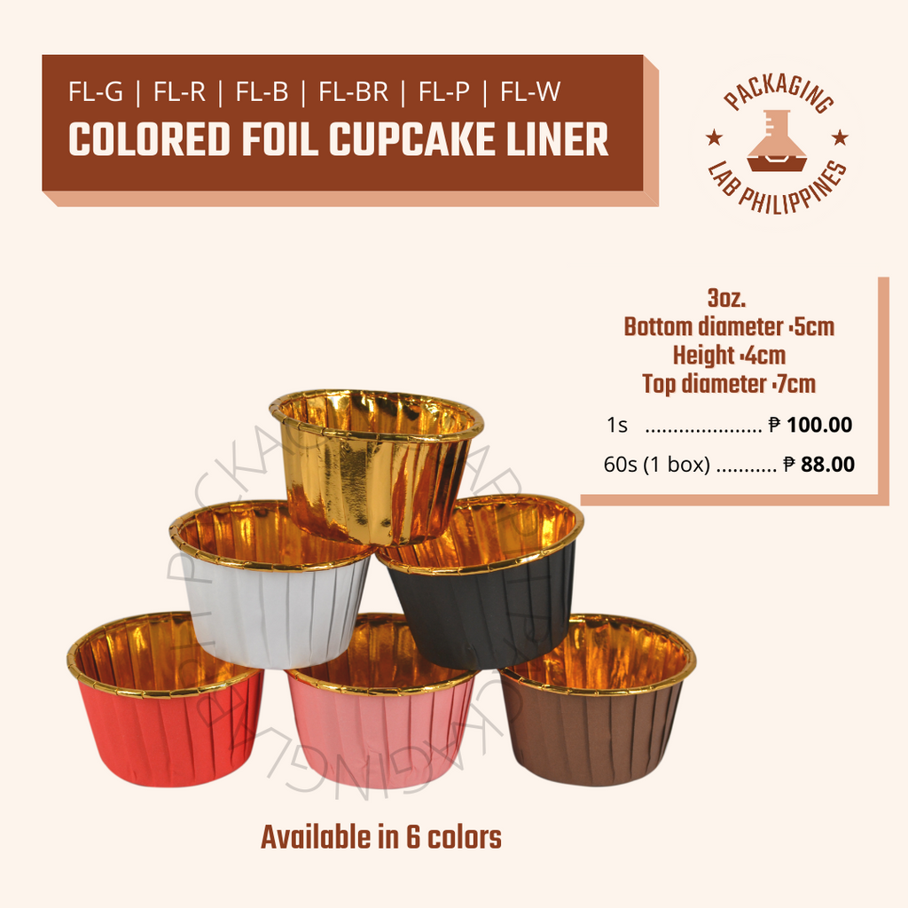 Colored Foil Cupcake Liner with Plastic Lid (sold separately