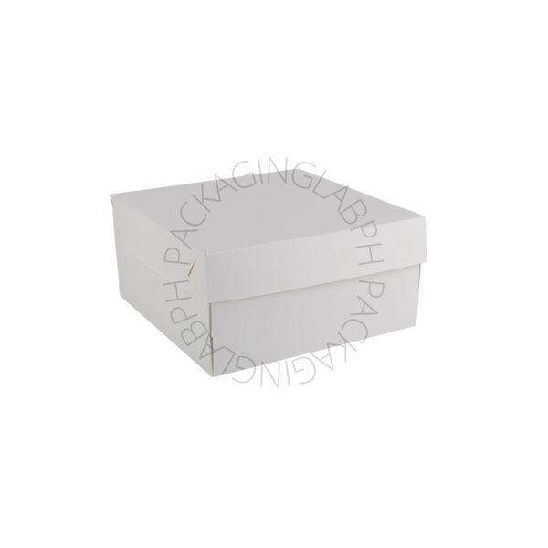 Square White Cake Box with Paper Lid (8-12 inch) with CAKEBOARD SET