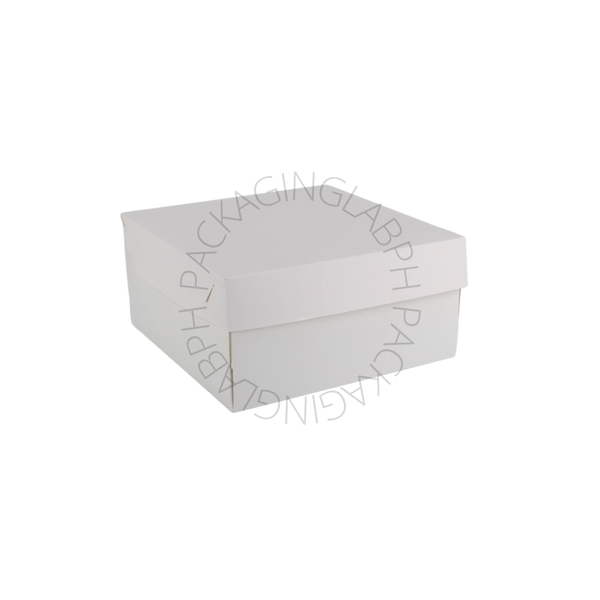 Square White Cake Box with Paper Lid (8-12 inch) (NO CAKEBOARD)