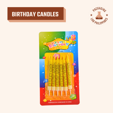 Smiley Face Print Birthday Candles 6's