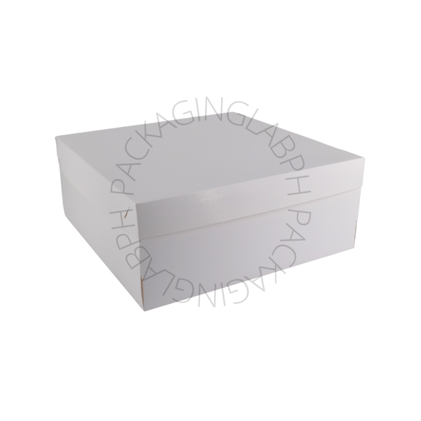 Square White Cake Box with Paper Lid (8-12 inch) (NO CAKEBOARD)