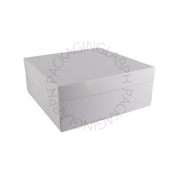 Square White Cake Box with Paper Lid (8-12 inch) with CAKEBOARD SET