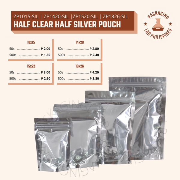 Half Silver Half Clear Stand Up Pouch