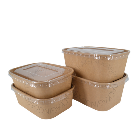 Rectangle Kraft Tub with Clear Lid