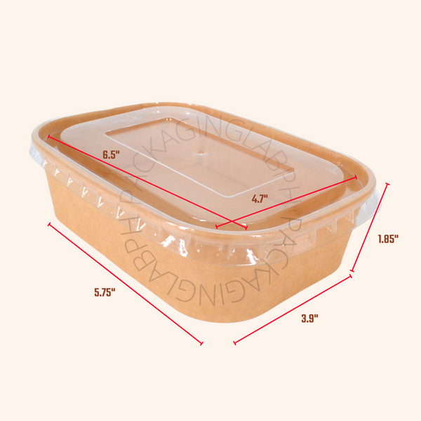 Rectangle Kraft Tub with Clear Lid