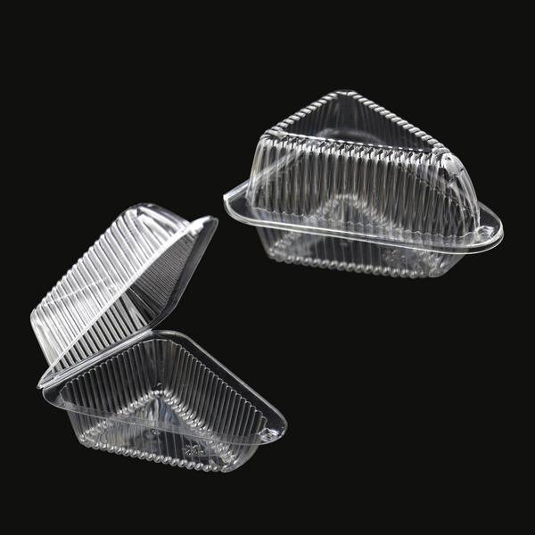 Small Cake Slice Container Triangle Clamshell