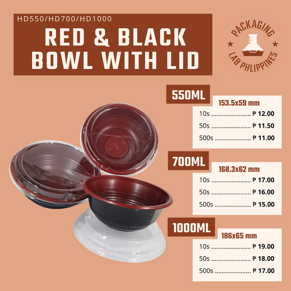 Red and Black Japanese Bowls