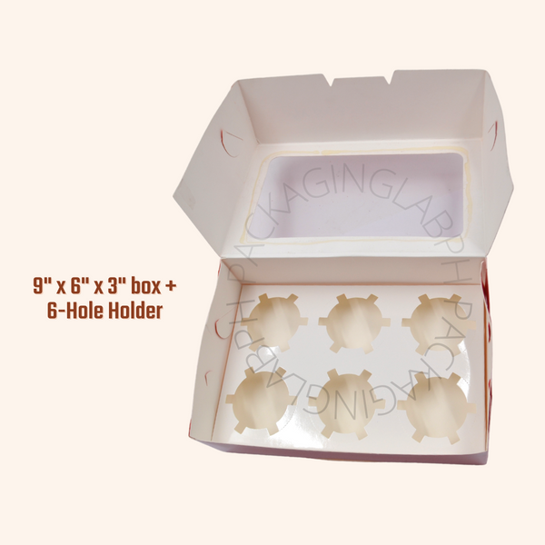 Cupcake Box with Holder Set - 12-Hole, 6-Hole, 4-Hole, 2-Hole & 1-Hole