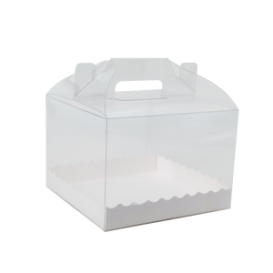 Clear Gable Box with Pastry Liner- Medium