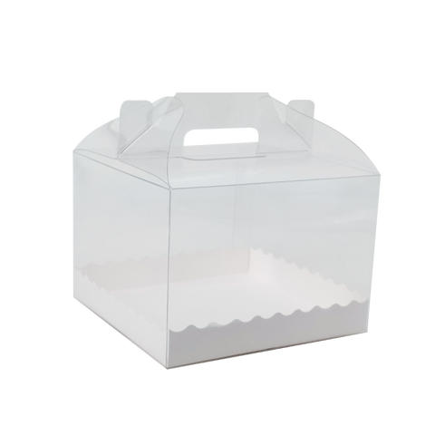 Clear Gable Box with Pastry Liner- Medium