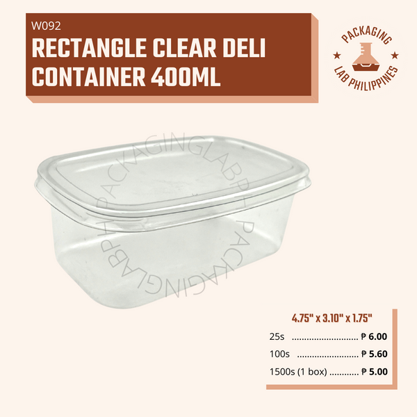 Rectangle Deli Container 400ml