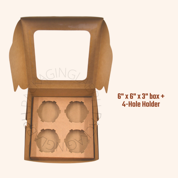 Cupcake Box with Holder Set - 12-Hole, 6-Hole, 4-Hole, 2-Hole & 1-Hole