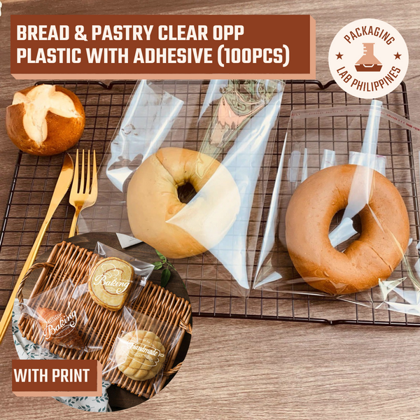 Bread & Pastry Bag Clear OPP Plastic with Adhesive