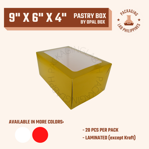 9"x6"x4" Pastry Box with Window by Opal Box