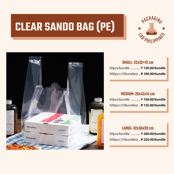 Clear Plastic Sando Bag PE Plastic Bag Takeout Plastic Bag