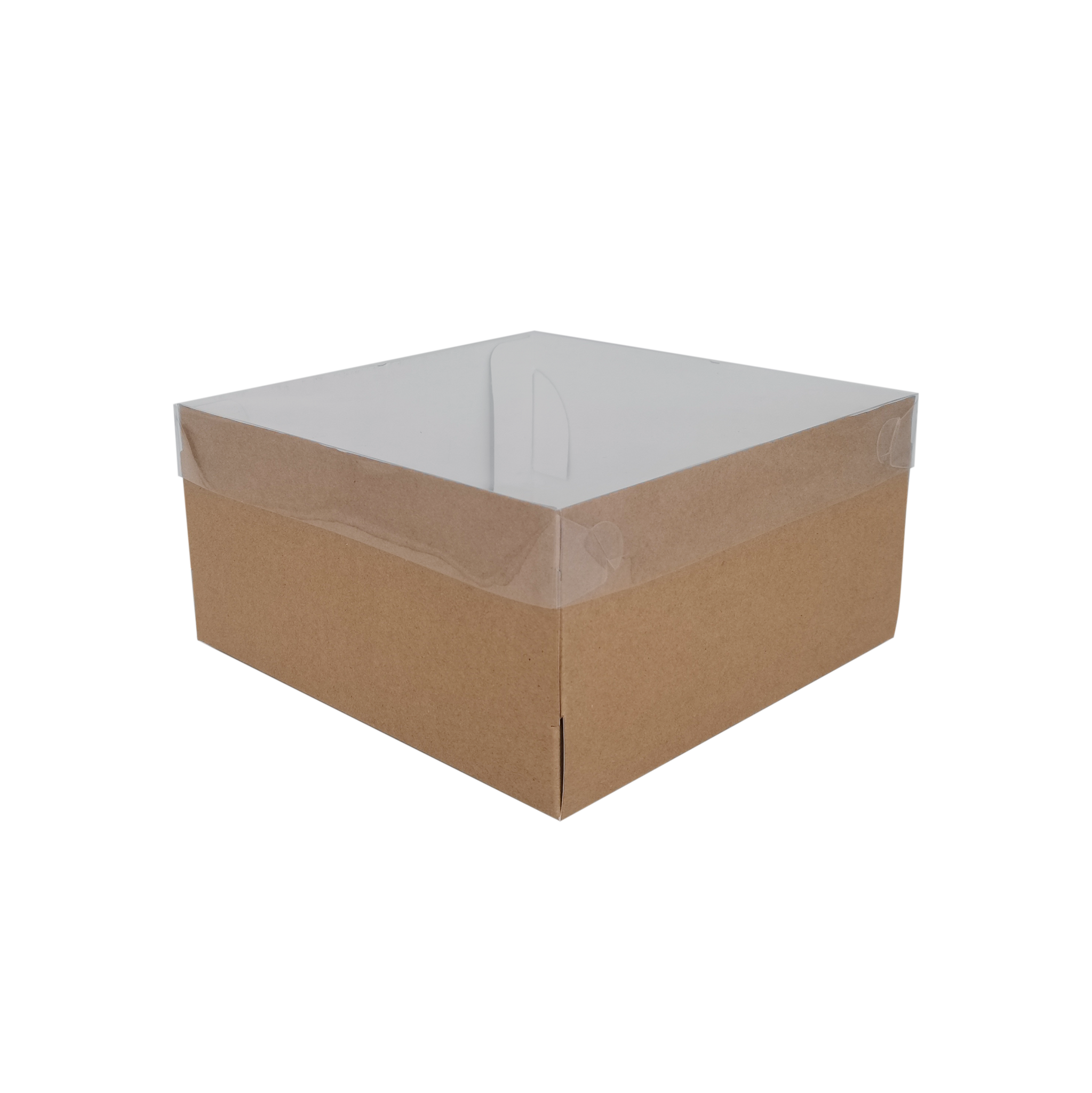 Kraft Cake Box with Acetate Lid 8x8x4