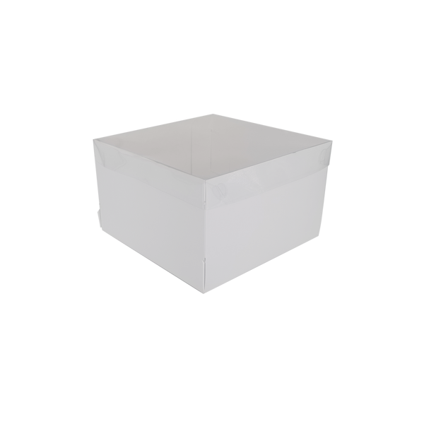 White Cake Box with Acetate Lid (8-12 inches) (No Cakeboard)