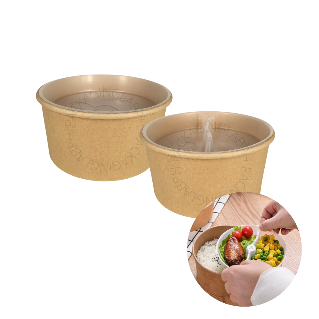 Kraft Bowl with Insert Tray / Ramen Separator Set