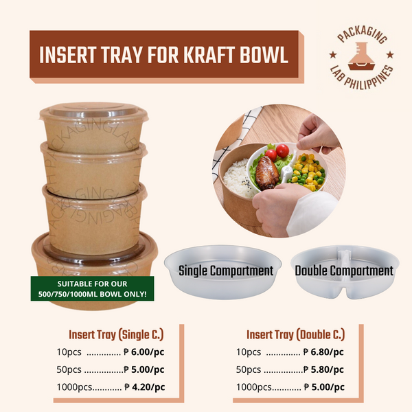 Kraft Bowl with Insert Tray / Ramen Separator Set