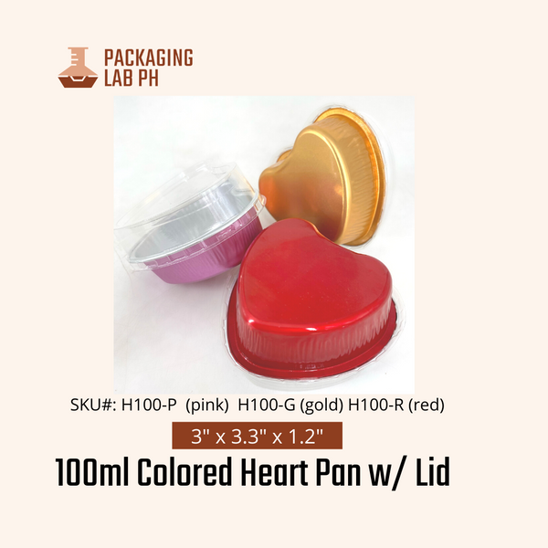 100ml Heart Pan with lid - Pink