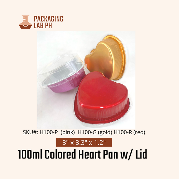 100ml Heart Pan with lid - Red