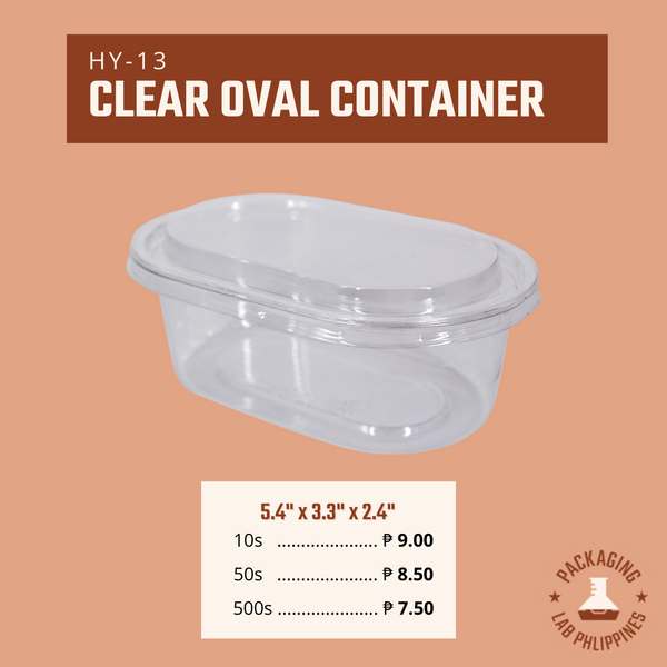 Clear Oval Container (for Mousse, Cakes, Salads etc)