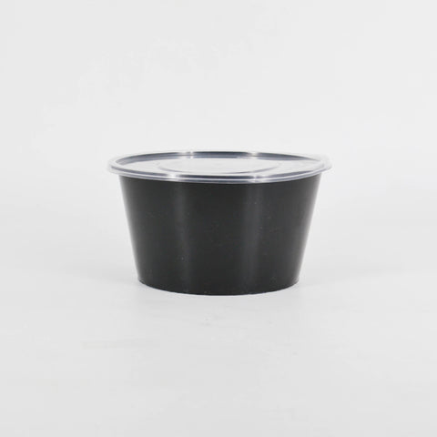 1000ml Black Round Microwavable Container