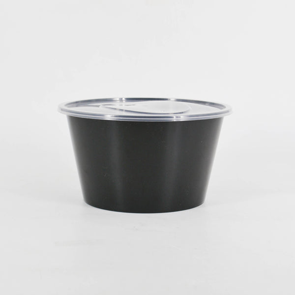 1500ml Black Round Microwavable Container
