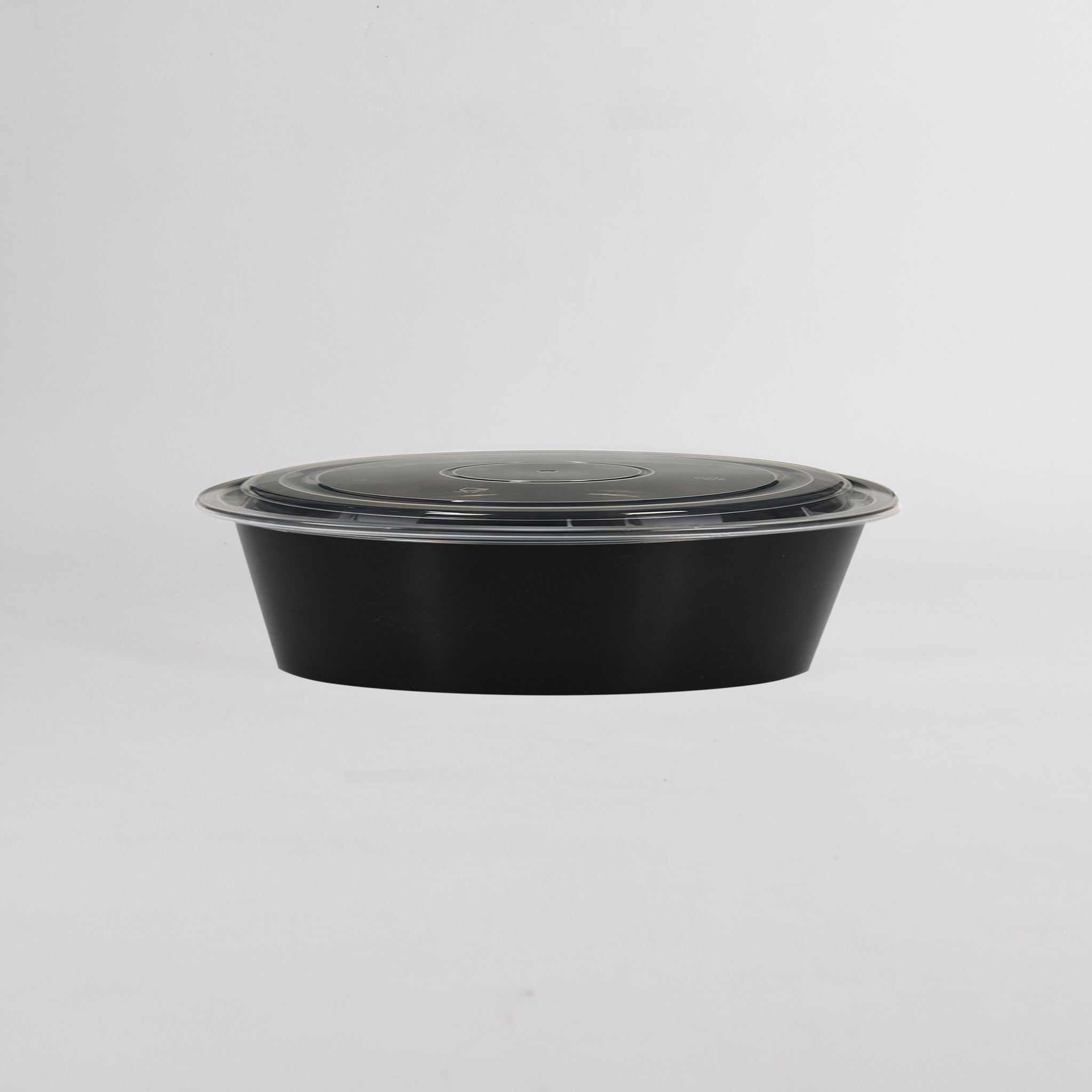 2000ml Black Round Microwavable Container