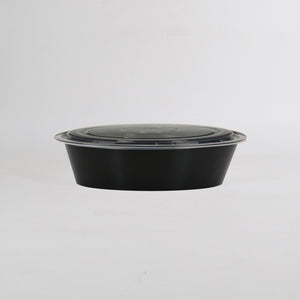 2000ml Black Round Microwavable Container
