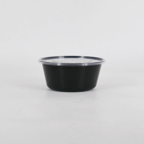 625ml Black Round Microwavable Container