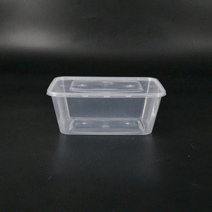 1000ml Clear Rectangle Microwavable Container with Lid 300pcs per