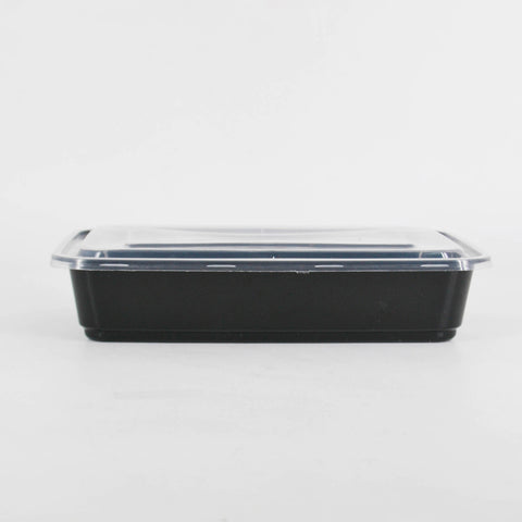 2000ml Black Rectangular Microwavable Container