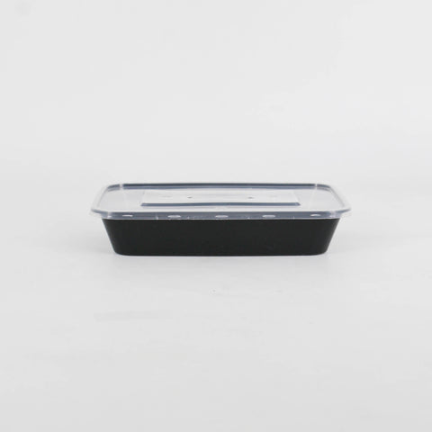 500ml Black Rectangular Microwavable Container