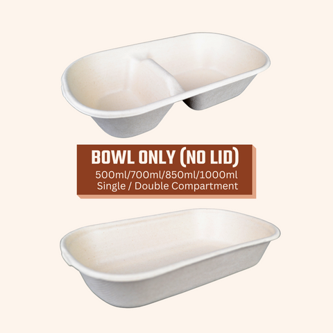 Oval Sugarcane Box - Bowls only [500pcs]