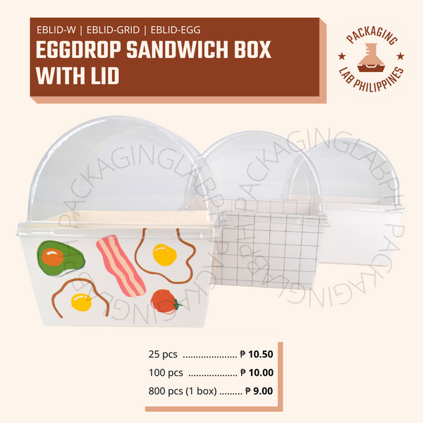 Eggdrop Sandwich Box with lid - Available in 3 designs