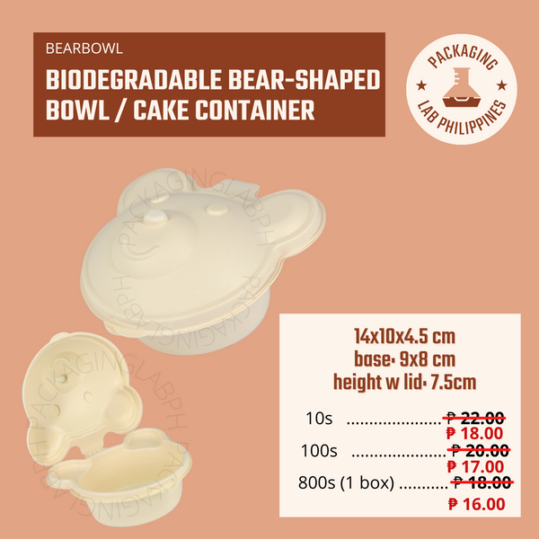 [CLEARANCE] Biodegradable Bear Cake Box