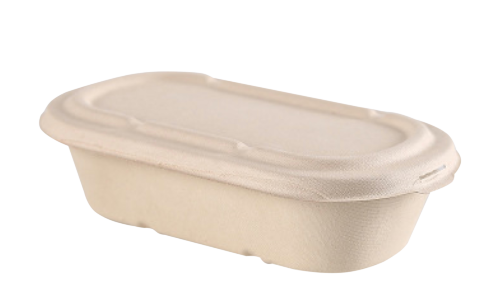 1000mL Oval Sugarcane Box w/ Paper Lid