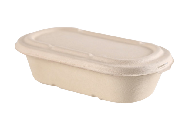 1000mL Oval Sugarcane Box w/ Paper Lid