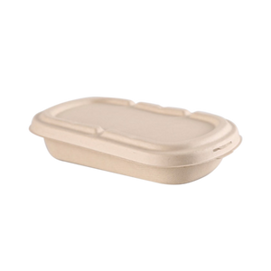 500mL Oval Sugarcane Box w/ Paper Lid