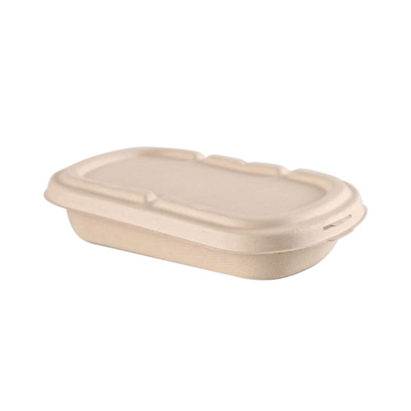 500mL Oval Sugarcane Box w/ Paper Lid