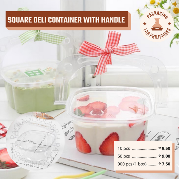 Square Deli Container with Handle
