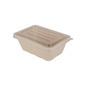 950ml Rectangle Sugarcane Box with Clear Lid