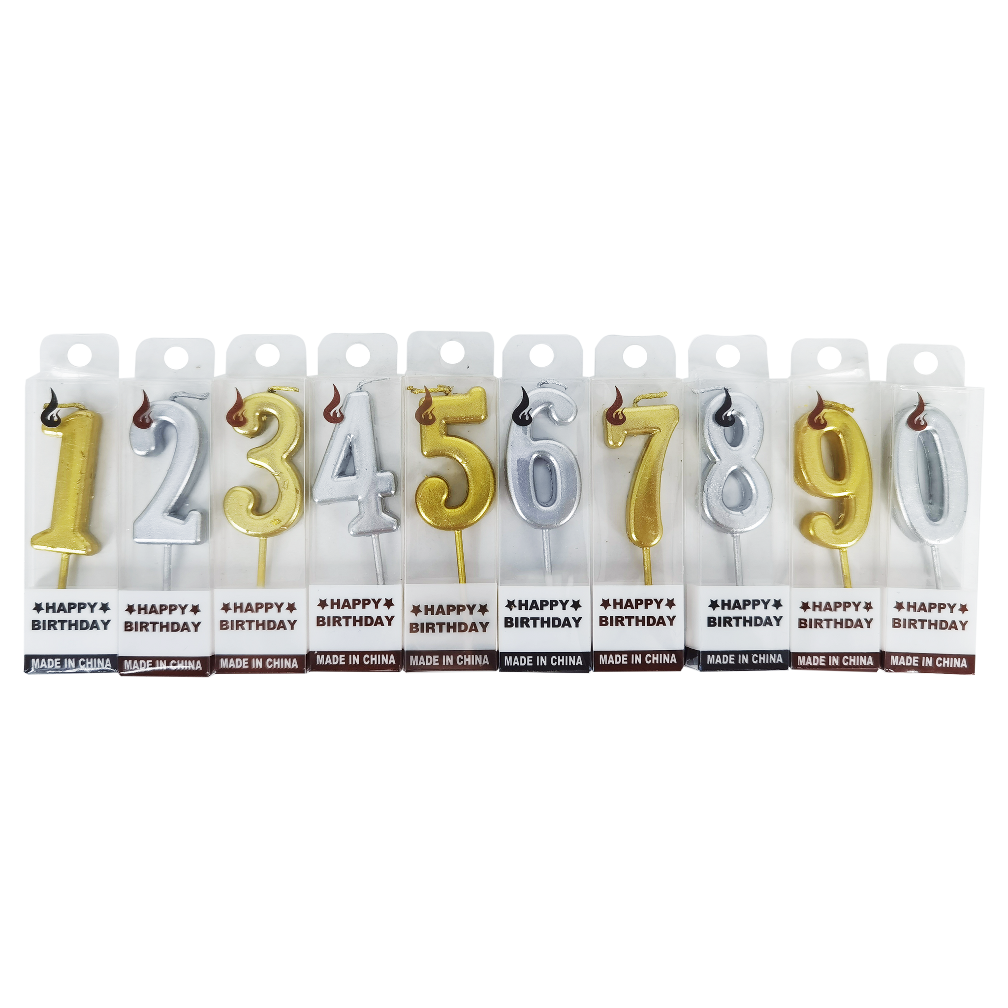 Number Candles - Gold & Silver