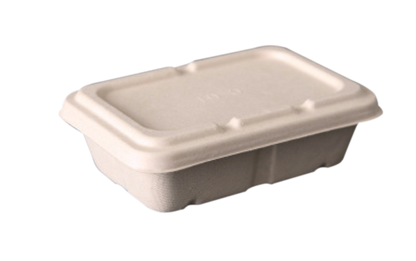 650mL Rectangle Sugarcane Box w/ Paper Lid