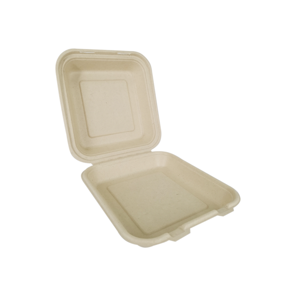 1000ml Sugarcane Clamshell Box (8-inch)