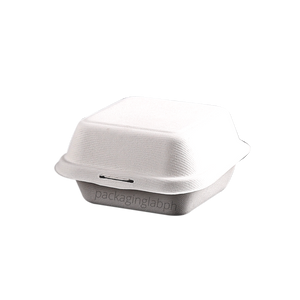 450mL Clamshell Sugarcane Box - White